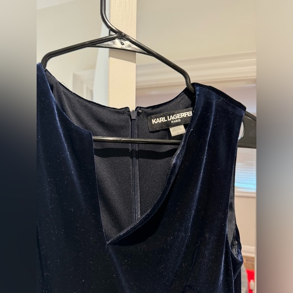 Karl Lagerfeld Navy Blue Velvet Dress - Picture 2 of 6
